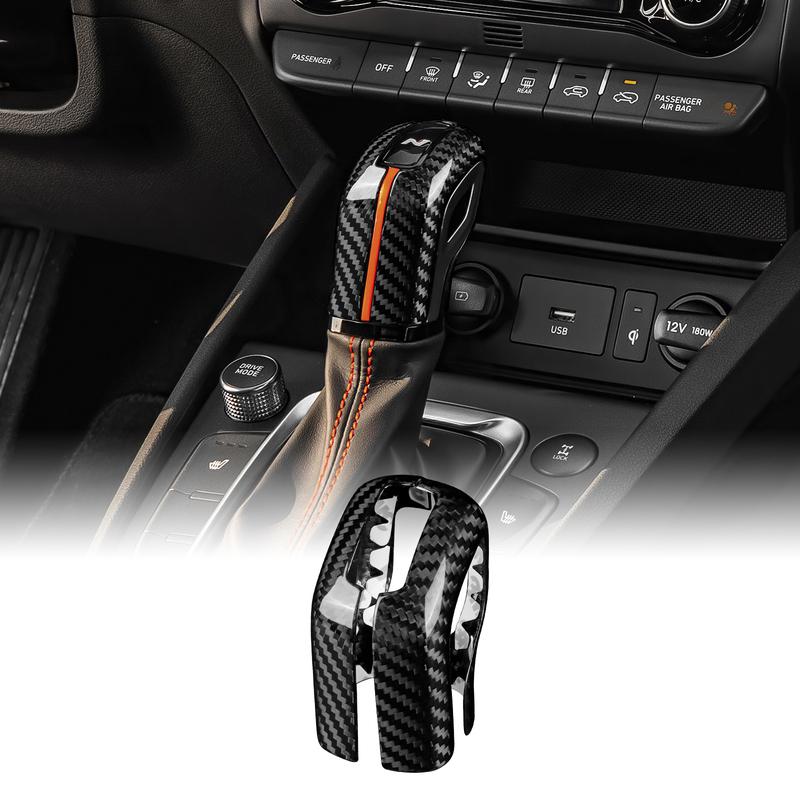 Hard Dry Carbon Fiber For Hyundai I30 N Elantra N Veloster N Kona N I20 N -2025 Tucson N Line   Car Gear Knob Trim