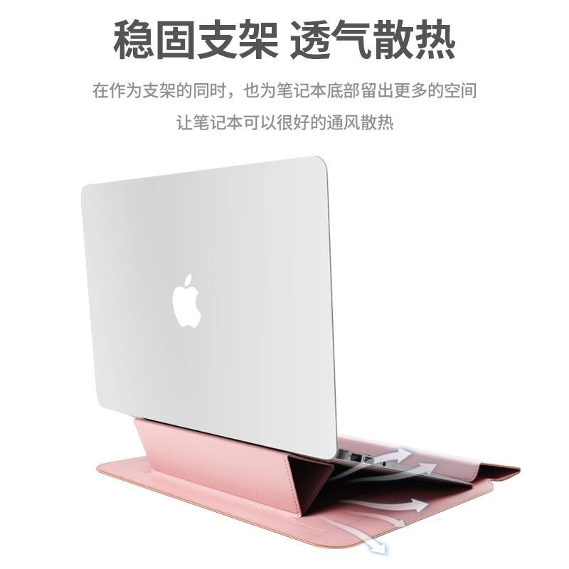 3-in-1 Laptop Sleeve With Built-in Stand MacBook Air Pro 13.3 14 16.1 Inch PU Leather Protective Case