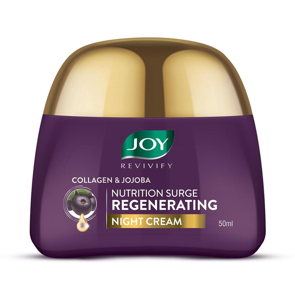 JOY Night Cream with Collagen, Jojoba, Shea Butter & Gotu Kola 50ml Pack of 1 for Overnight Skin Repair
