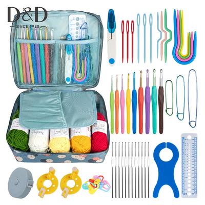 Ferramentas de Tricô com Lã DIY para Iniciantes: Conjunto de Agulhas de Crochê de Ponta Dupla e Kit de Materiais