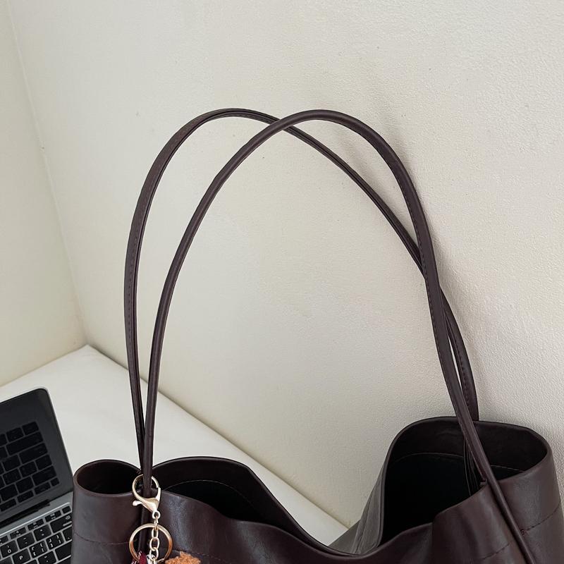 Portable Tote Bag Women's Retro Bag Commuter Shoulder Bag Soft Leather Underarm Bag