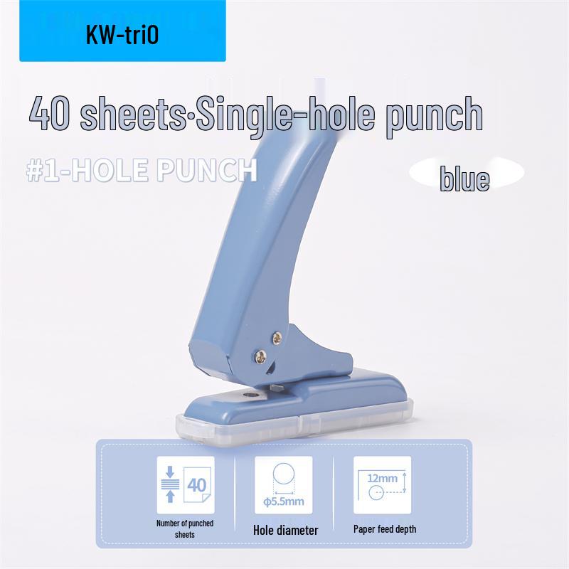 Compact 40-Sheet Loose Leaf Paper Puncher - DIY Round Hole Stationery Tool