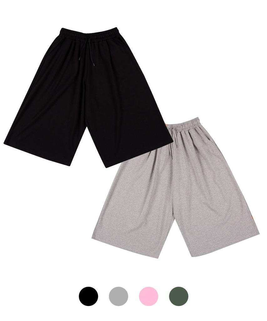 PHILIPPAKER [2Pack] Bermuda Giant One-Pleat Sweatshirt Crotch-Length Pants 2Pack