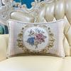 European Style Sofa Cushion Exquisite Jacquard Embroidered Pillow Detachable Washable Lace Zipper Jacket Household Waist Protection Square Backrest