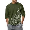 Men'S Round Neck Three-Quarters Sleeve Top Casual Fashion T-Shirt