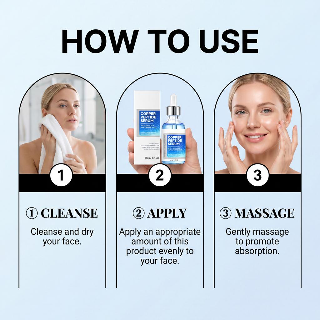 AMZ Copper Peptide Moisturizing Serum Refreshes, Moisturizes, and Refines Facial Skin, Gentle Hydration, Easy To Apply Skincare Essence