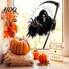 Halloween Gift Decorations Window Decal 3D Crack Glass Spooky Decoration Pumpkin Ghost Skeleton Removable Party Ornaments Witch Break in Stickers,