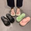 Modische Schuhe Damen Gummi Flip Flops Slipper Flache Plateau Pantoletten Schiefer Damen Strand Transparent Absatz Weich Hawaiianisch Sommer Sabot Casu