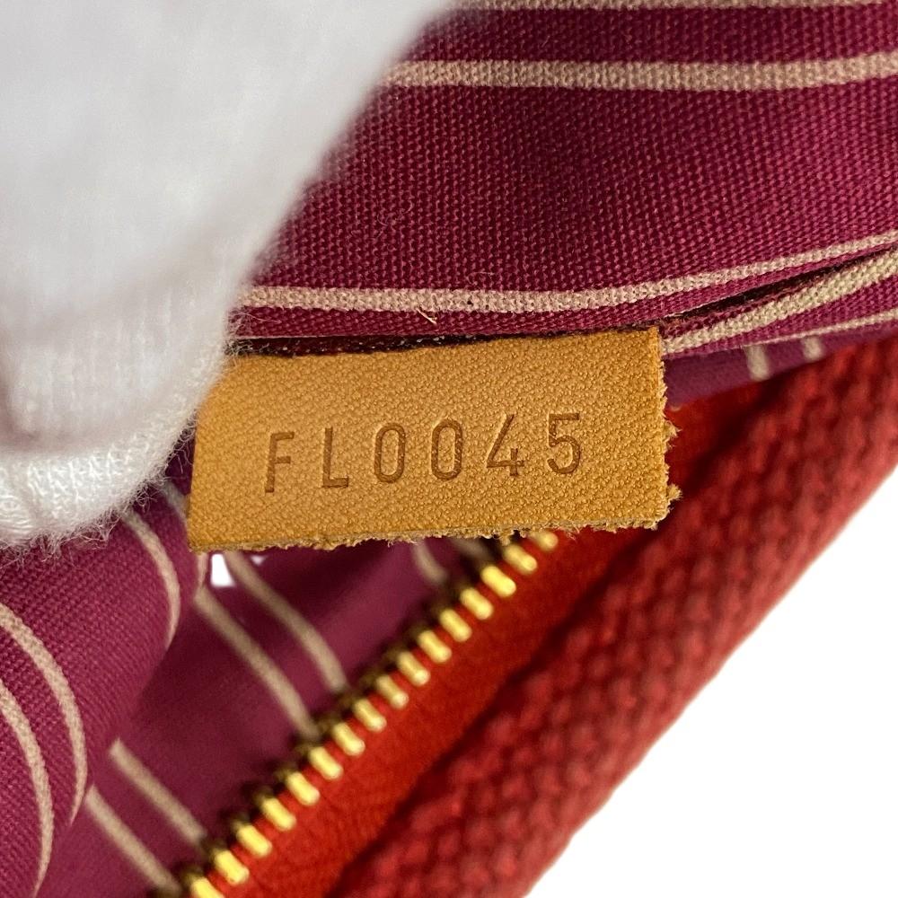 Louis Vuitton M40037 Tote Antigua Canvas Hippo PM Handbag Red Canvas Women Used