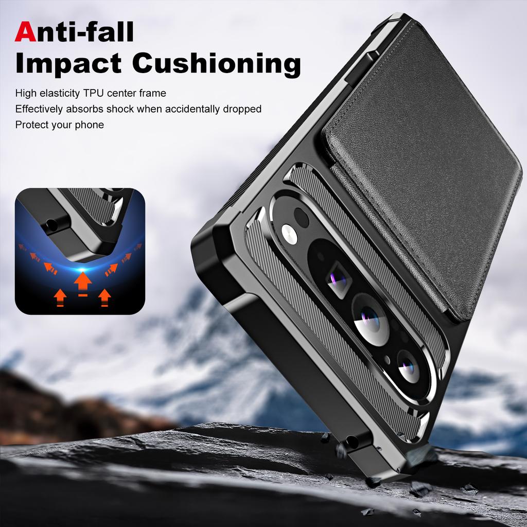 ZM11 For Google Pixel 9 Pro/9 Case Card Slot Kickstand PU+TPU Phone Cover