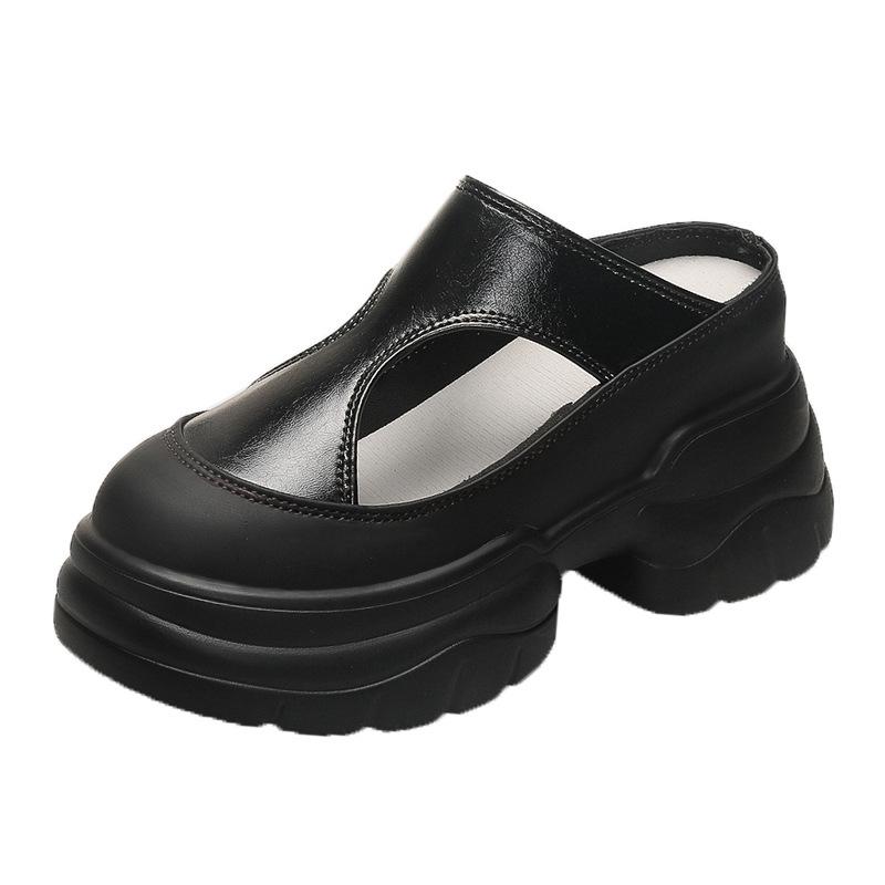 Baotou slippers women's 2025 summer new thick-bottomed heightening muffin versatile sandals women's casual and fashionable half-mops