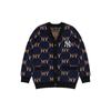 New MLB Old Flower Sweaters Unisex Navy Blue 3AKCM0224-50NYS