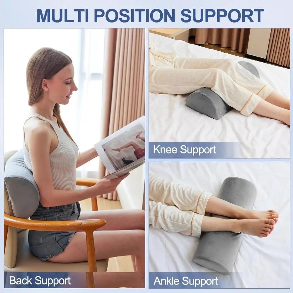 Memory Foam Bolster Pillow Hypoallergenic Removable Cover Under Knee Pillow Ergonomic Multi-functional Semi Roll Pillow