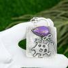 Friendship Day Sale 925 Silver Copper Purple Turquoise Gemstone Bezel Pendant