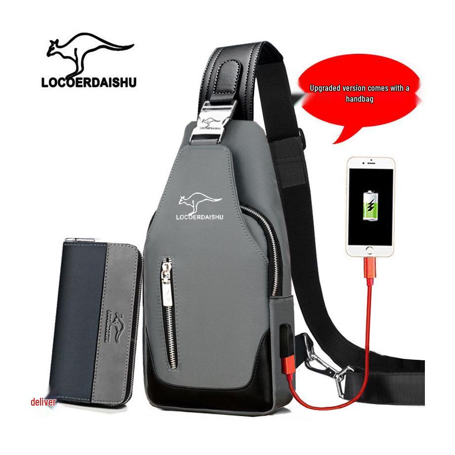 Men's Waterproof Oxford Cloth Crossbody Chest Bag - Korean Style, Trendy, Wear-Resistant, Single Shoulder Bag