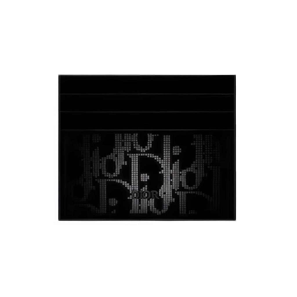 Dior Oblique Galaxy Print Leather Card Holder Men Card Holder Black 2ESCH135VPD-H03E
