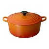 Le Creuset Runde Cocotte 20cm Gusseisen Emailliert und Spülmaschinenfest Japanischer Topf, Zwei Griffe, Orange, Gas, Induktion, Ofen, [Offizielles Produkt]