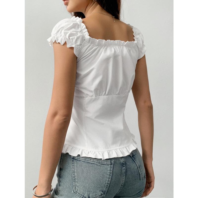 Hot Girl Style Summer Short-sleeved Fungus Vest for Women Independent Website