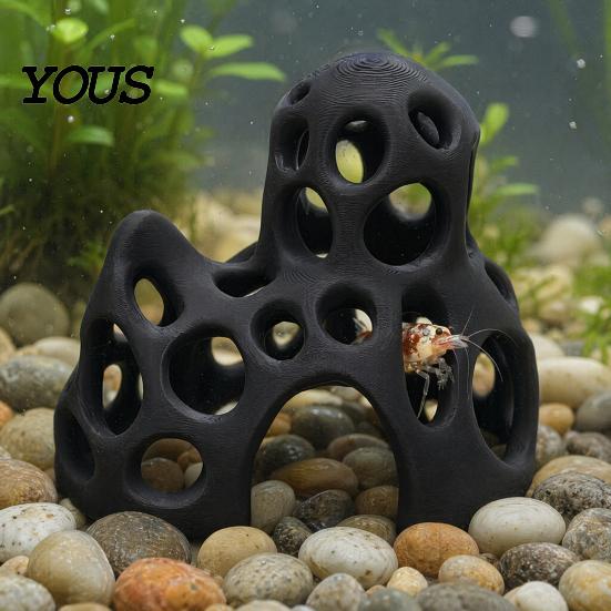Betta Fish Hideout 3D Printed Aquarium Shrimp Cave, Hollow Out Tank Shelter, Matte Texture Decor Safe for Hiding, Resting, Accessories Stress