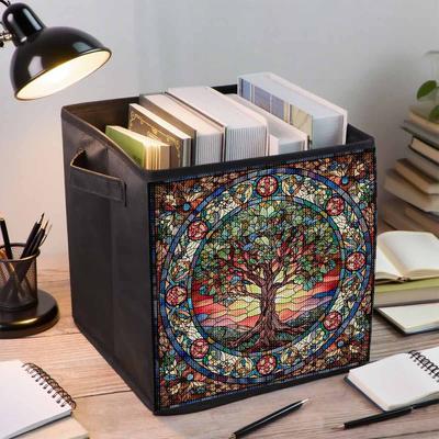 Un Magnifico Albero Grande Cesto Portaoggetti Pittura Diamante 5D Trapano Rotondo Completo Mosaico Ricamo Diamante Kit Punto Croce Decorazione Casa Decorazione Casa