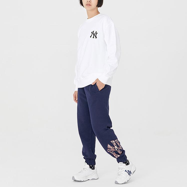 New MLB Knitted Sweatpants Unisex Navy Blue 3APTI0126-50NYD