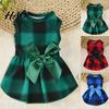 Dog Dress Pet Clothes Grids Pattern Dress-up Soft Texture Cosplay Dogs Princess for Small Costume