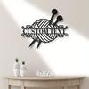 Custom Iron Sign Crochet Knitting Yarn Balls Needles Wall Art Hobbyist Gift Decor