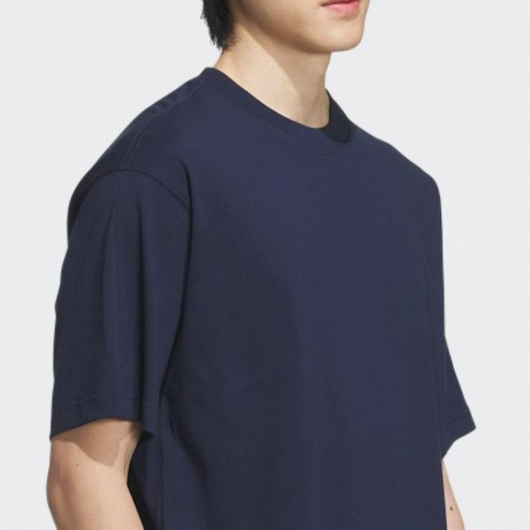 Adidas Sport Lifestyle Serie Lockere Passform Rundhalsausschnitt Kurzarm T-Shirt Unisex Oberteile Marineblau JD0345