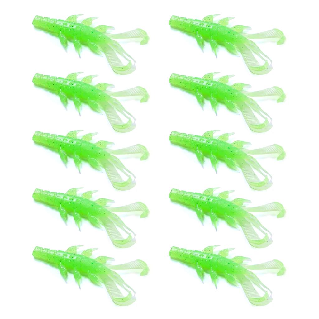 10Pcs/set Soft PVC Shrimp Lures Baits Swim Floating Sinking Lures Simulation Prawn Shrimp Fishing Tackle Lures Baits