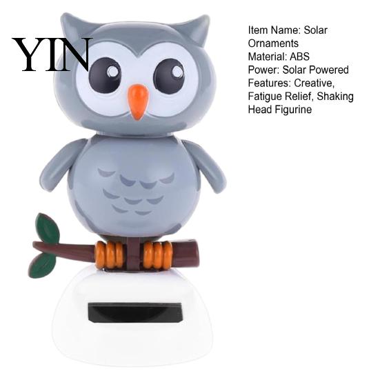 Solar Shaking Head Toy Funny Dancing Duck Toys, Creative Fun Swinging Stable Base Car Ornament Owl Decorations Desktop Ornaments Interior Cute