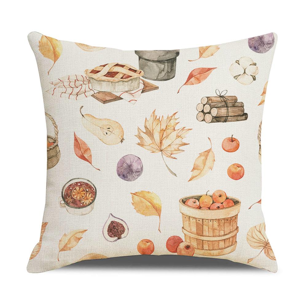 Home Autumn Pillow Cover New Pumpkin Truck Linen Cushion Cushion Cover
