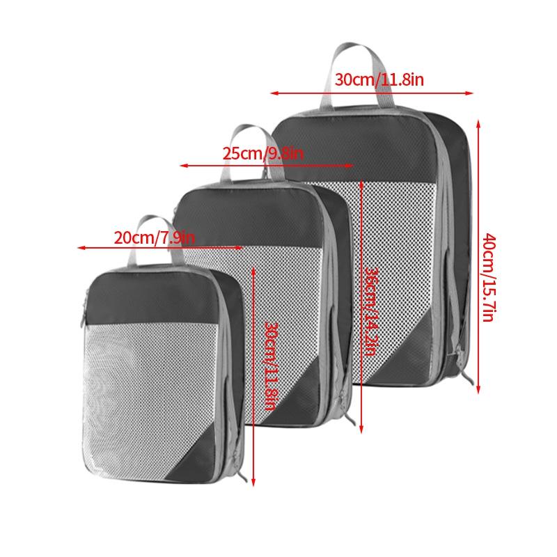 3pcs/set Compression Packing Cubes for Suitcases Travel Accessories Expandable Packing Organizers Lightweight Travel Organizer