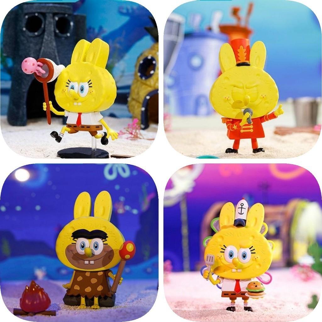 Authentic Popmart Labubu Spongebob Series Collectible Blind Box Trendy Toy