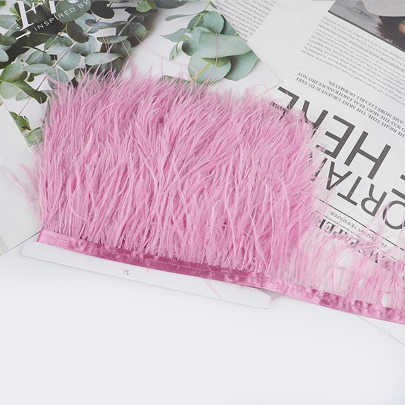 8-10Cm Ostrich Feather Wedding Dress Diy Performance Clothing Accessories Feather Tassel Including Webbing