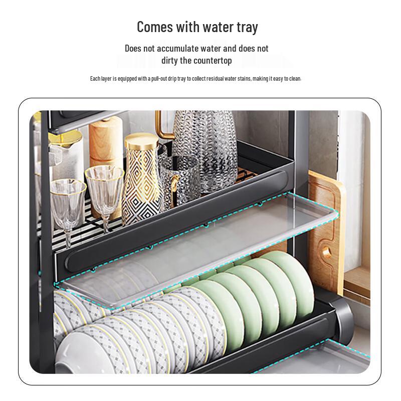 YouShu 3-Tier Matte Black Kitchen Dish Drying Rack