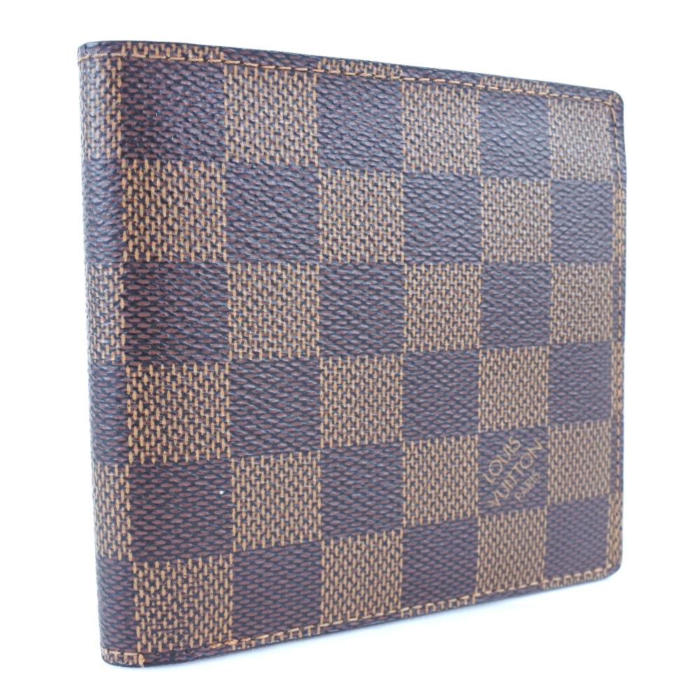 Louis Vuitton Peněženka Marco skládací N61675 Hnědá plátno Damier pánská Použitá