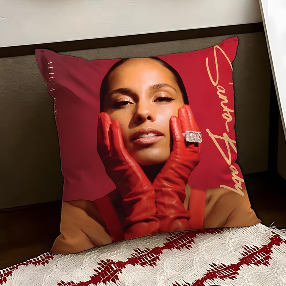singer AAlicia Keys Cushion Cover Reversible Soft Durable Pillow Cover Home Car MultiScene Use for Daily Comfort