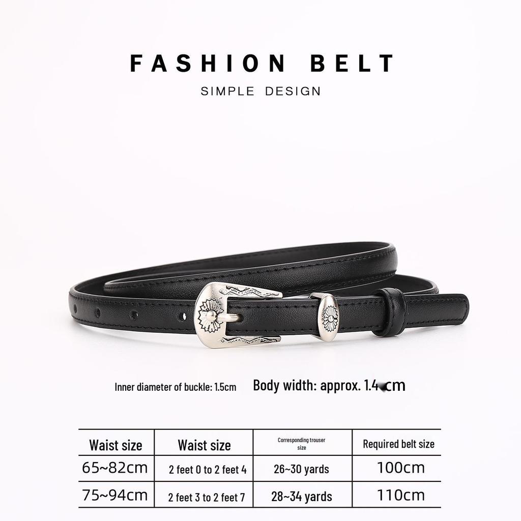 Women's Genuine Leather Fashion Belt - Versatile, Thin Cowhide Waistband for Suits & Dresses