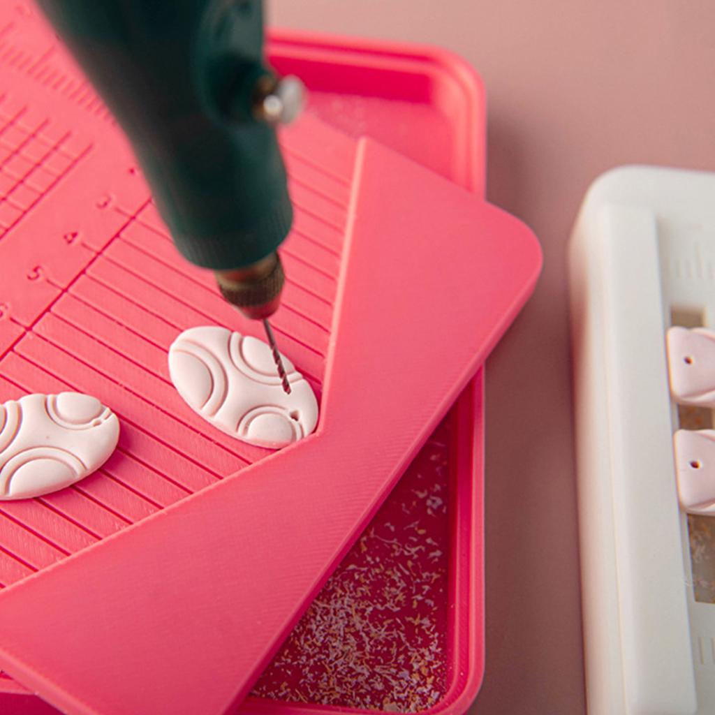 Earrings Drilling Support Box With Built In Dust Collector for Polymer Clay Earrings Jewelry Crafting and Small Craft