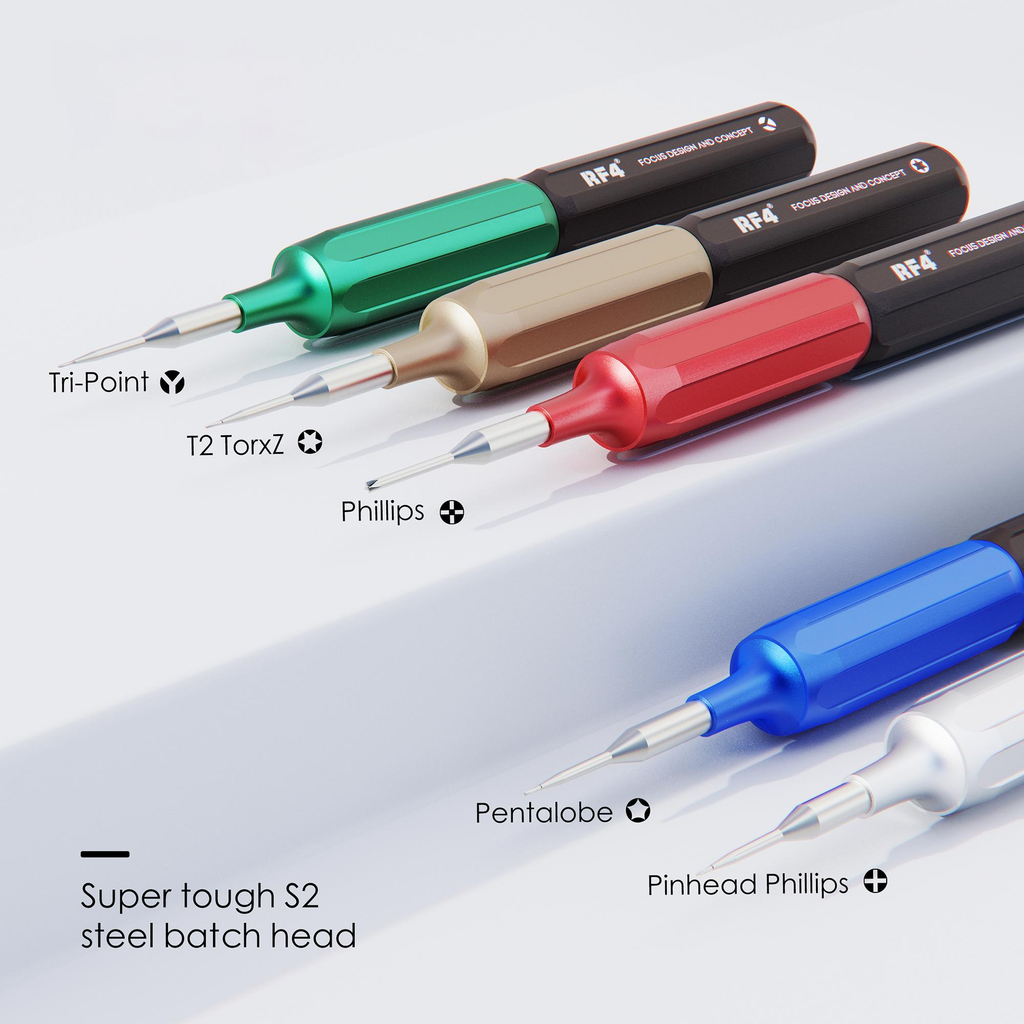 

RF4 RF-SD10 5Pcs Double Bearing Rotary Screwdriver Set Handheld Precision Screwdriver Tool Kit for Cell Phones,Tablets Type A