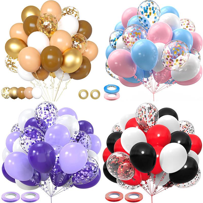 30-Piece Colorful Metal Sequin Balloon Set for Party Decorations