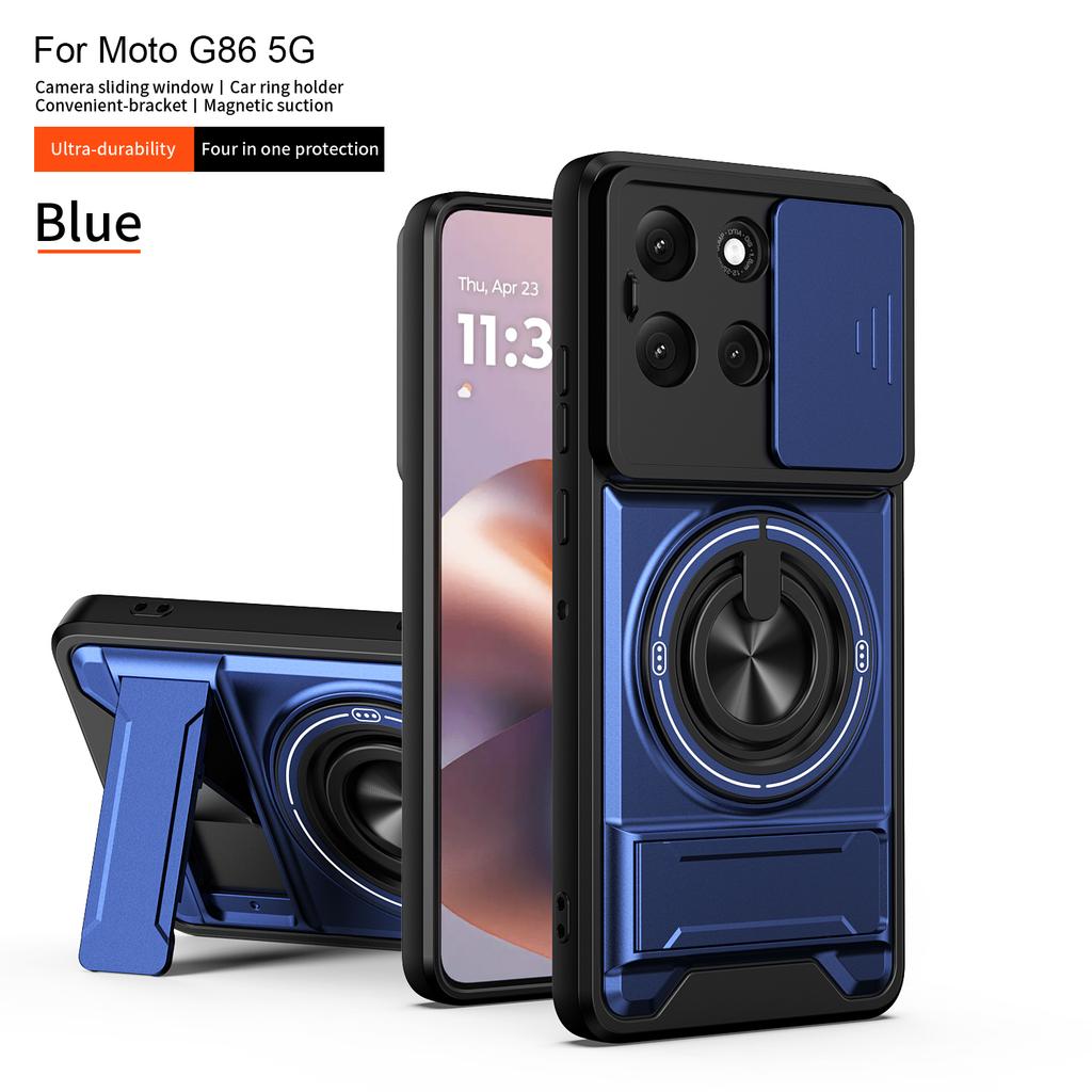 Pour Étui Motorola G86 Housse d'alimentation Moto G86 Étuis Moto G56 Support Pliable Magnétique Magsafe Housse Blindage Militaire Protection Caméra