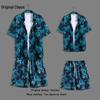 Hawaiian Floral Beach Resort Unisex Two-Piece Set: Loose Short Sleeve Shirt & Shorts