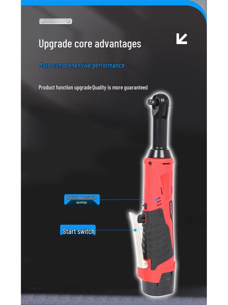 18V Lithium Battery Multifunctional 90-Degree Angle Electric Ratchet Wrench