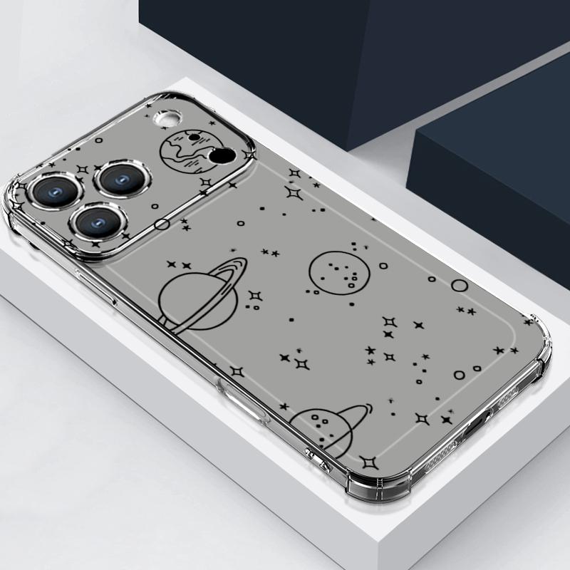 

Современный Чехол С Узором Из Цветных Звезд Для iPhone 17 Pro Max Чехол iPhone 16 15 14 13 Pro Max 11 Ударопрочный Прозрачный Мягкий Силиконовый Чехол iPhone 15 серый