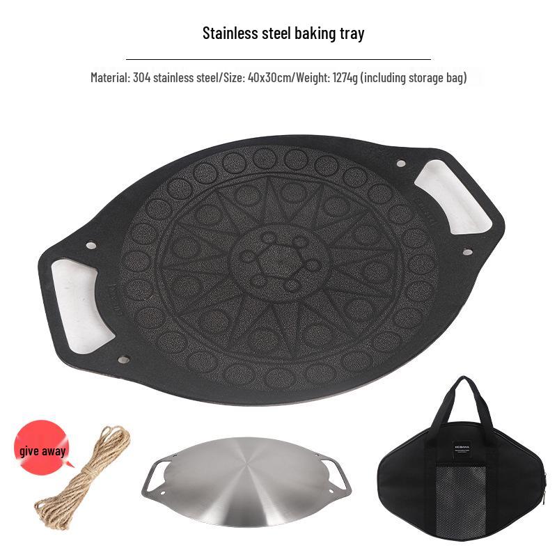 Outdoor Camping Korean BBQ Grill Pan for Gas & Induction Cookers - Frying Pan BBQ Supplies