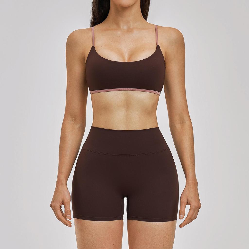 Stilvolles rückenfreies Sportset für Damen mit dünnen Trägern für Yoga & Laufen - 6116