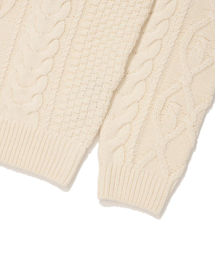 WACKY WILLY Women'S Corsage Fisherman Pullover Cream