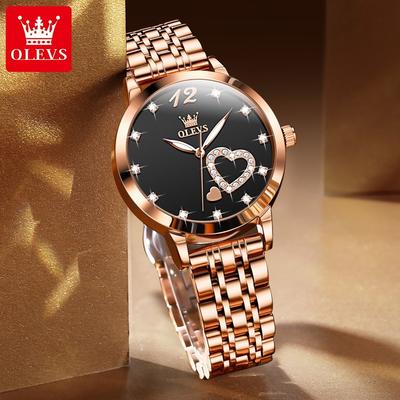 Luxury Quartz Watch For Women Waterproof Luminous Stainless Steel Women's Watches Heart Shape Simple Dial Hand Clock