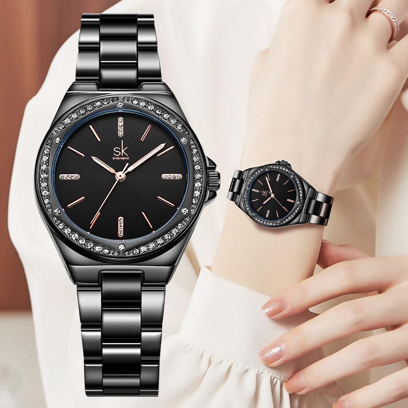 Watch Girls High-Value Zircon Quartz Watch Ladies High-End Guangzhou Watch Watch Women'S Watch 0202
